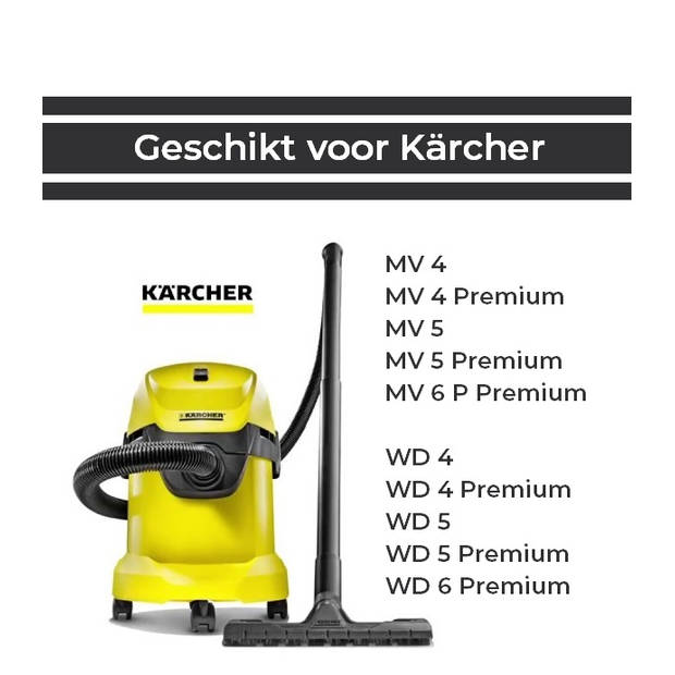 Stofzuigerzakken - Geschikt voor Karcher - WD 4/5/6 & MV 4/5/6 Vlies - 10 stuks van Zedar