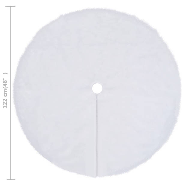 The Living Store Kerstboomrok - wit - 360 g/m² kunstbont - 122 cm diameter - Nonwoven achterkant