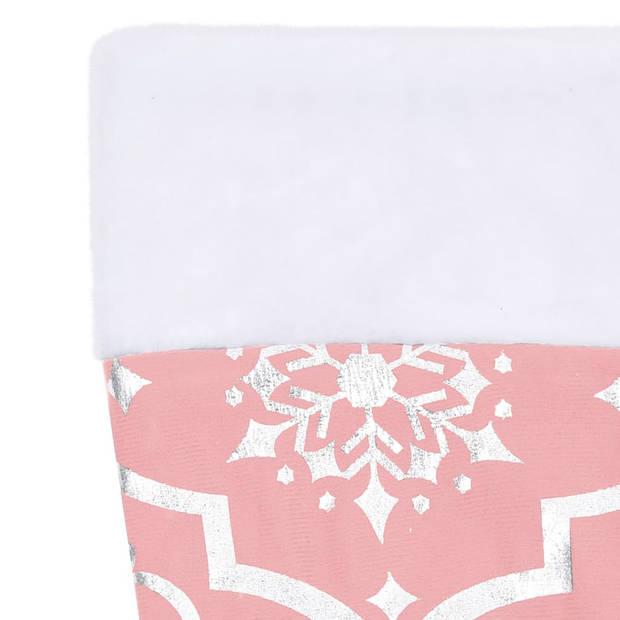 The Living Store Kerstboomrok - roze - stof - 122 cm - inklapbaar - sneeuwpatroon - met kerstsok