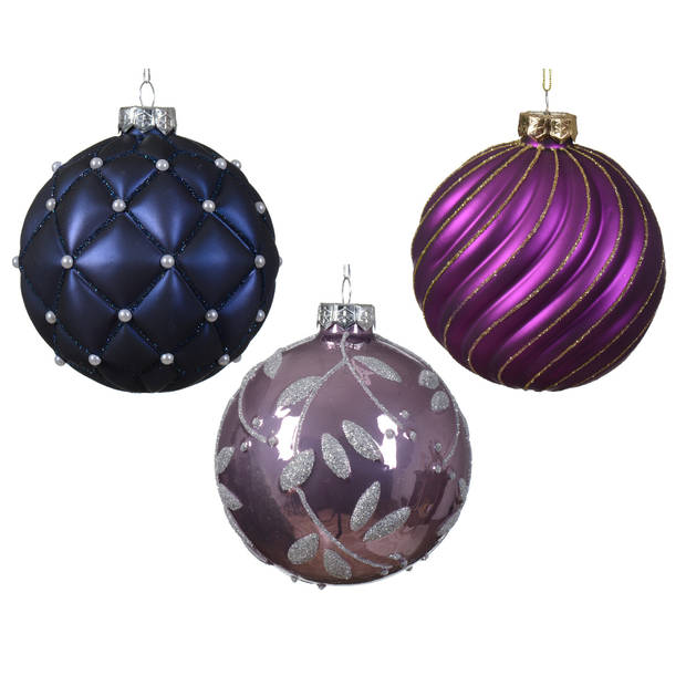 Decoris - Kerstbal glas d10 cm ass V kerst