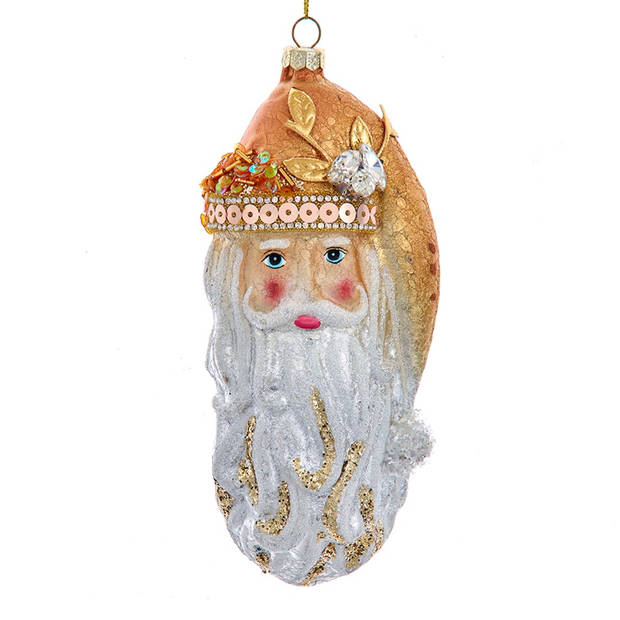 Kurt S. Adler - Ornament glas santa hoofd l17cm