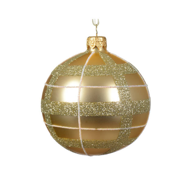 Decoris - Kerstbal glas d8 cm licht goud a2 I kerst