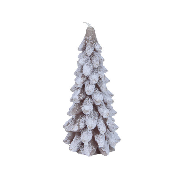 Decoris - Kaars wax d8h16.5 cm licht bruin kerst