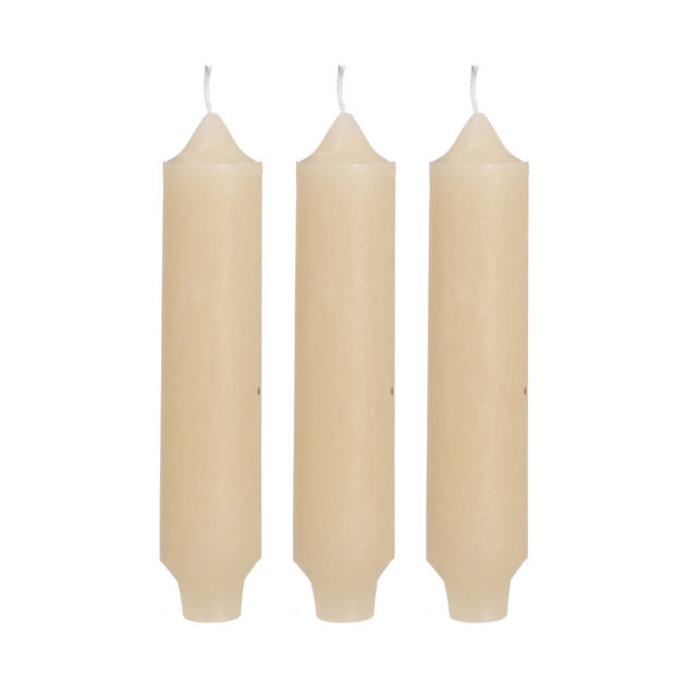 Hortus - Palermo kaarsen set 3 stuks dia. 3.5 x H 17 cm creme