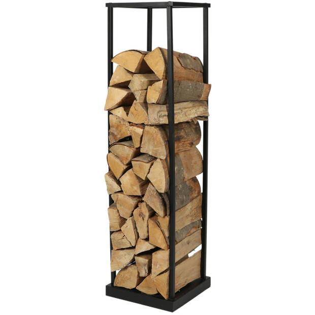 Urban Living Haardhout/houtblokken opslag rek - metaal - 31 x 31 x 115 cm - Houtopslag
