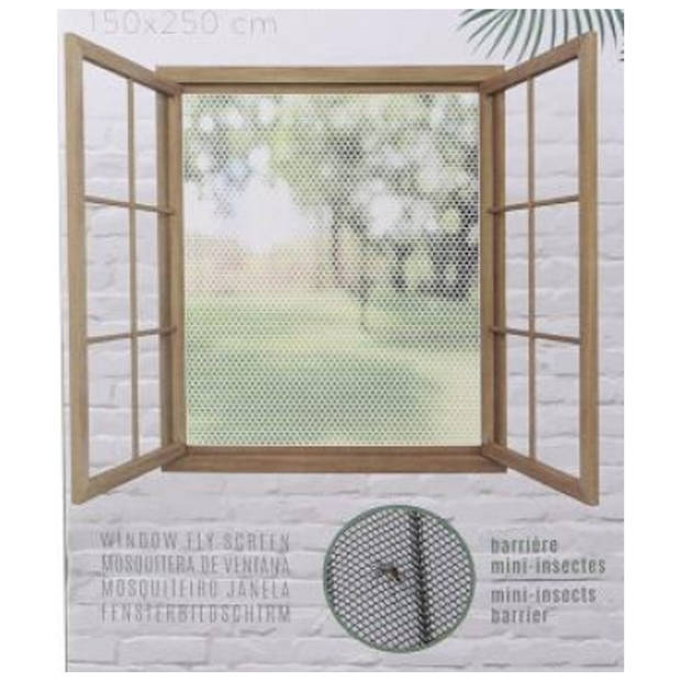 Insecten raam hor/gordijn - klittenband - polyester - 150 x 250 cm - Raamhorren
