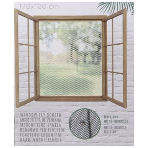 Insecten raam hor/gordijn - 2x - klittenband - polyester - 170 x 180 cm - Raamhorren
