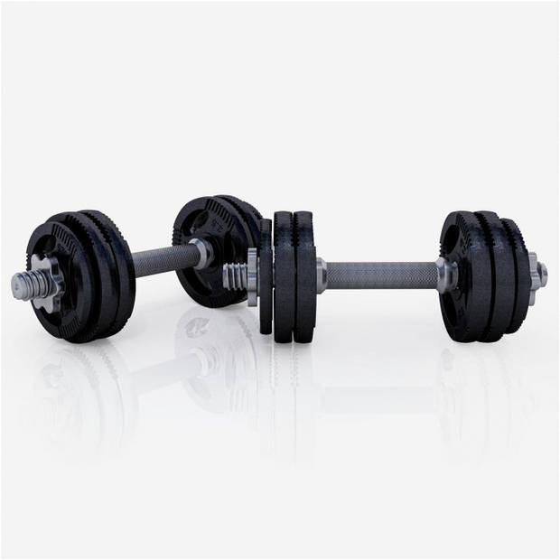 Gorilla Sports Dumbellset - Halterset - Gripper Gietijzer zwart - 30 kg