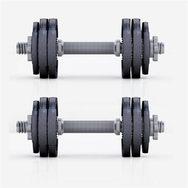 Gorilla Sports Dumbellset - Halterset - Gripper Gietijzer zwart - 30 kg