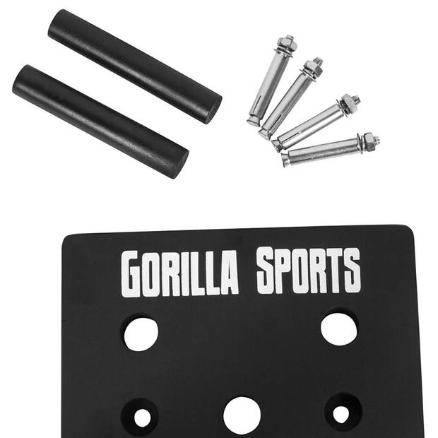 Gorilla Sports Pegboard - Zwart - Full body workout - 24 gaten
