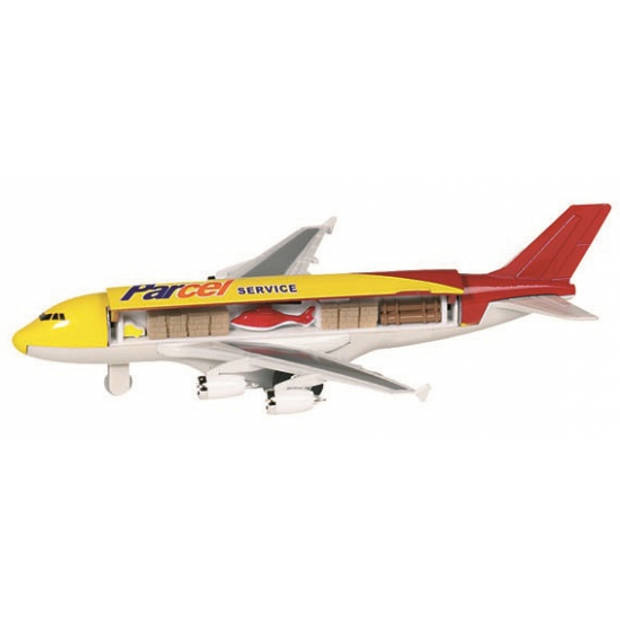 Speelgoed vliegtuigen setje van 2 stuks geel en rood 19 cm - Speelgoed vliegtuigen