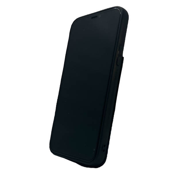 HEM Luxe Lederen Back Cover - Geschikt voor iPhone 13 Pro - Zwart - Telefoonhoesje / Achterkant voor 3 pasjes