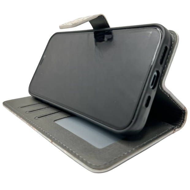 HEM Stylish Book Case (geschikt voor S23 Ultra) Samsung S23 Ultra hoesje met 3 pasjesuitsnedes + fotovakje -