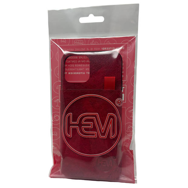 HEM Luxe Lederen Back Cover - Geschikt voor iPhone 14 Pro Max - Rood - Telefoonhoesje / Achterkant voor 3 pasjes