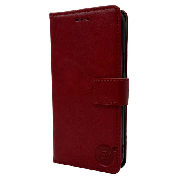 HEM Stylish Book Case geschikt voor Samsung S24 Ultra hoesje met 3 pasjeshouders + fotovakje - Portemonneehoesje - Rood