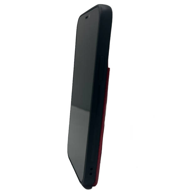 HEM Luxe Lederen Back Cover - Geschikt voor iPhone 14 Plus - Rood - Telefoonhoesje / Achterkant voor 3 pasjes
