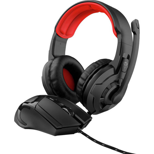 Trust GXT 785 Ravius headset - bedraad - hoofdband - zwart/rood