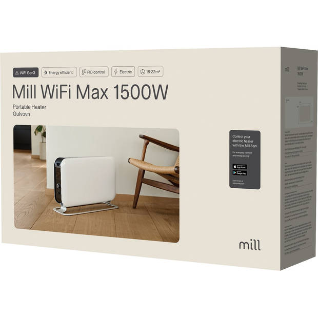 Mill CO1500MAXWIFI3 convector kachel - 1500 Watt - wit - WiFi-geïntegreerd