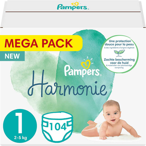 Pampers - Harmonie - Maat 1 - Mega Pack - 104 stuks - 2/5 KG