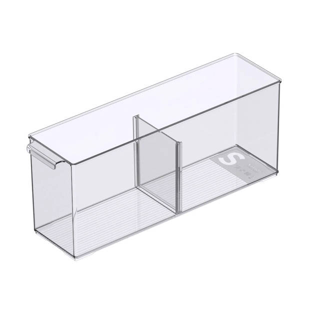 So Clever Opbergbakje diep Classic Clear - 10 x 37 cm (S) - Uitneembare verdelers