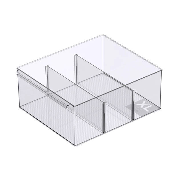 So Clever Opbergbakje diep Classic Clear - 30 x 37 cm (XL) - Uitneembare verdelers