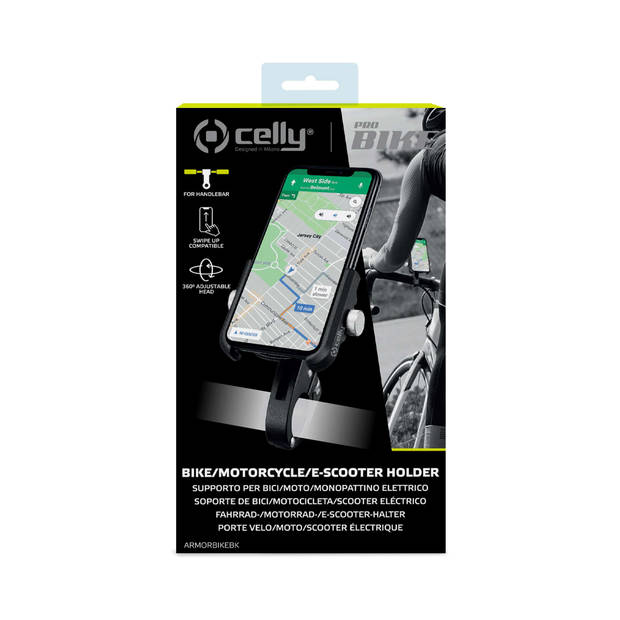 Celly - Pro Bike Armor Telefoonhouder Fiets - Kunststof - Zwart