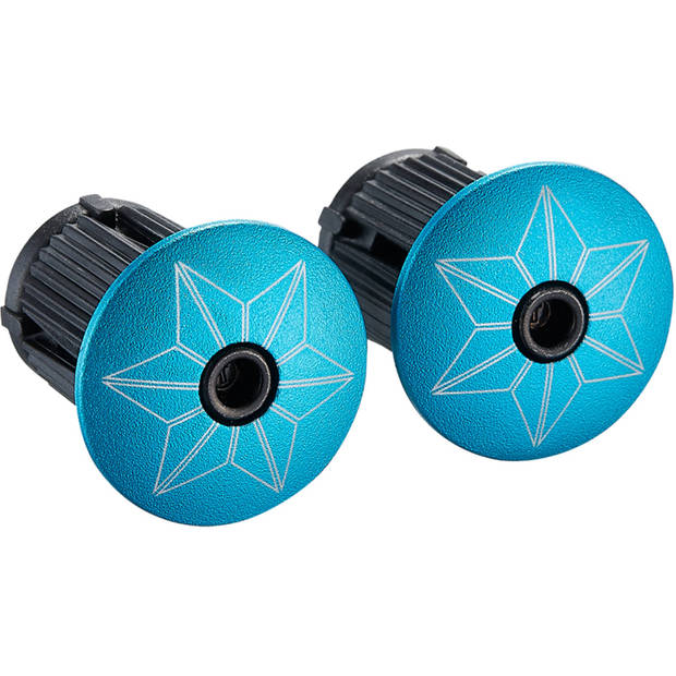 Supacaz Super sticky kush star fade stuurlint zwart / neon blauw inclusief aluminium neon blauw stuurplug