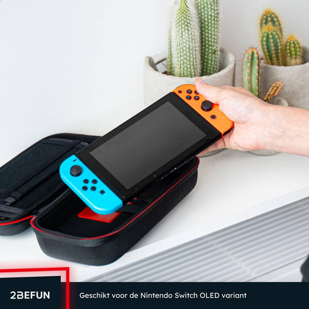 2BEFUN® Nintendo switch OLED Case incl. Screenprotector - Nintendo switch OLED hoes - Nintendo switch OLED accessoires