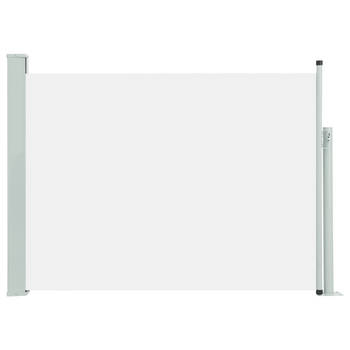 The Living Store Zijrolscherm - 100 x 0-500 cm - UV- scheurbestendig polyester - Crème / Grijs