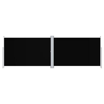 The Living Store Zijluifel Grote Uittrekbaar - 200 x (0-600) cm - UV-bestendig Polyester - Zwart
