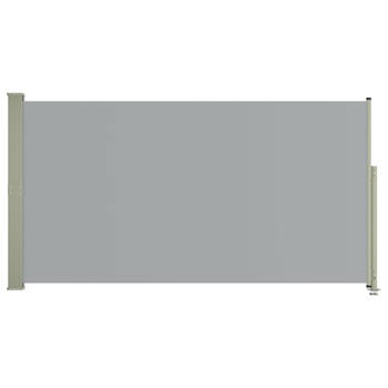 The Living Store Zijscherm 160x(0-300) cm Grijs - UV - scheurbestendig polyester - Automatische terugrolfunctie