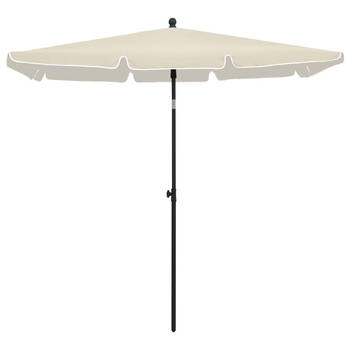 The Living Store Parasol - tuinparasol 210x140x238 cm - zandkleurig - Polyester/staal