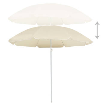 The Living Store Parasol Zandkleurig Polyester/Staal - 200cm Hoogte - 180cm Booglengte - Weer- en UV-bestendig