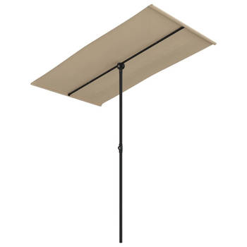 The Living Store Parasol - Tuinparasol - 180 x 110 x 208 cm - Taupe - UV-beschermend polyester