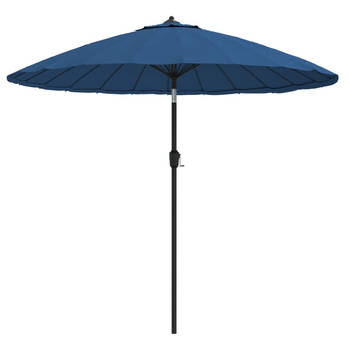 The Living Store Tuinparasol - Azuurblauw - 270x246 cm - UV-beschermend polyester - Aluminium paal - 38 mm diameter