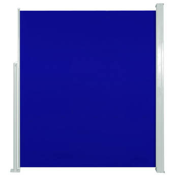 The Living Store Zijscherm Trendy Blauw 160x(0-300) cm - UV-Bestendig Polyester