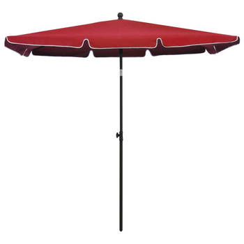 The Living Store Parasol Zira - Tuinparasol - 210 x 140 x 238 cm - Bordeau - Polyester/Staal - Zwengelsysteem