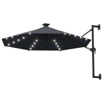The Living Store Wandparasol Tuin - 300 x 131 cm - Antraciet