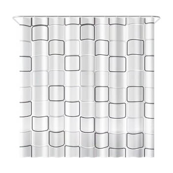 Loti Living Douchegordijn Anti Schimmel – Cube Design - Inclusief ringen - Polyester - Douchegordijn 180x200 cm