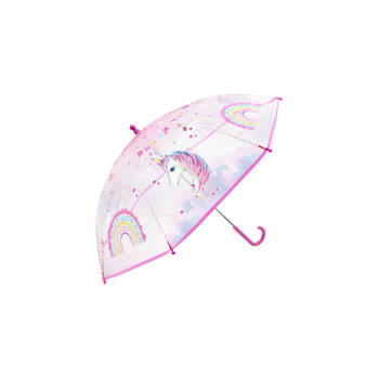 BB meisje paraplu transparant 70 cm Eenhoorn