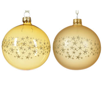 Decoris - Kerstbal glas d8 cm licht goud a2 kerst