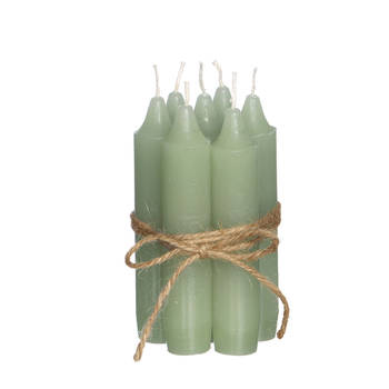 Hortus - Diner kaarsen set 7 stuks H. 11 cm groen