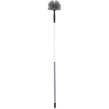 Urban Living Schoonmaak/afstoffen Ragebol telescoopsteel - uitschuifbaar tot 140 cm - grijs/blauw - Ragebol