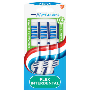 Aquafresh Flex Interdental Tandenborstel Medium - 2+1 gratis in 100% plasticvrije verpakking