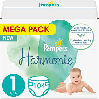 Pampers - Harmonie - Maat 1 - Mega Pack - 104 stuks - 2/5 KG
