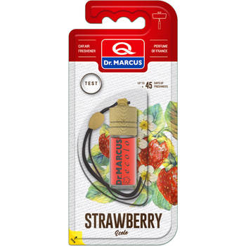 Dr. Marcus Ecolo Strawberry autogeurtje met neutrafresh technologie - Luchtverfrisser auto - 4,5 ml