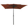 The Living Store 3-laagse parasol Terracotta - 250 x 250 x 260 cm - UV-beschermend polyester