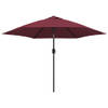 The Living Store Parasol LED 300x225 cm - Bordeauxrood - UV-beschermend - 18 LED-lampjes