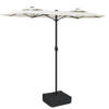 The Living Store Parasol Dubbel - Zandwit en Donkergrijs - 316x145x240 cm