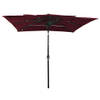 The Living Store Parasol 3-laags Bordeauxrood 250x250x260cm - UV-beschermend Polyester en Gepoedercoat Aluminium